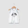 Mameluco de algodón puro para bebé, mameluco de verano fino sin mangas para bebés, atuendo de dibujos animados para gatear para recién nacidos niños y niñas