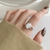 Anillo de plata de ley 925 estilo coreano para mujer, anillo de ágata blanca irregular con la letra LOVE, diseño de alta gama, moda
