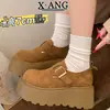 Sapatos Femininos com Salto Plataforma de 7cm para Aumentar a Altura, Sapatos Cobertura Total de Couro Genuíno Estilo Birkenstock, Novo Modelo Primavera Cedo 2026, Mocassins, Sapatos Plataforma