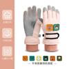 Guantes de esquí de invierno para niños, para montar, cortavientos, impermeables, acolchados, de terciopelo, con cordón, lindos para niños y niñas, bebés, cálidos, al por mayor