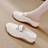 Sapatos de Mãe com Solado Macio Lançamento Primavera 2025 Novos Mocassins com Solado Grosso Sapatos Casuais Planos Femininos Sapatos Femininos com Salto Plataforma que Aumentam a Altura