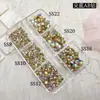 Entra en el Nuevo Set de Caja de Arte de Uñas de Seis Compartimentos con Tamaños Mixtos, Decoraciones de Uñas DIY de Vidrio de Cristal Ultra Brillante con Base Plana con Pedrería