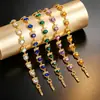 Pulsera de Joyería Colorida con Forma de Luna Nueva Zircón Siete Colores Joyería de Mano Europea y Americana Múltiples Colores Disponibles Pulsera para Mujer