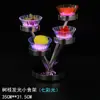 Estante de barra led luminoso para platos de frutas barra transparente plato de frutas creativo de tres niveles plato para postres frutas bocadillos compartimento comercial