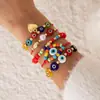 Estilo Bohemio Transfronterizo Europeo y Americano Ojos de Cuentas de Arroz Coloridas Juego de Diez Piezas Pulsera de Cuentas Exagerada Dopamina Venta al por Mayor para Mujeres