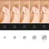 Moda Transfronteriza Pendientes de Zirconia para Mujer Cuatro Garras Acero Inoxidable Galvanizado Pendientes de Cuentas DIY Pendientes Sencillos de Nicho Venta al por Mayor