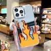 Comercio Exterior Más Vendido Marca de Moda Funda de Teléfono Llama Funda Espejo Graffiti Iphone17 Cubierta Protectora Agujero Grande Apple 16/15