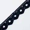 Encaje Negro Personalizado de 2.1 cm Soluble en Agua con Código de Barras Recortado Ropa de Encaje Accesorios Textiles DIY Accesorios de Encaje Soluble en Agua