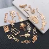 Kc Oro Retro Notas Musicales Música Guitarra Instrumento Pulsera DIY Llavero Pendientes Colgante Pulsera Joyería Accesorios