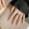 Anillo Osa Mayor Diseño de Personalidad para Hombre y Mujer Ins Todo Combinable Plateado Retro Envejecido Estrella Anillo Abierto para Dedo