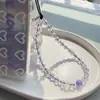 KKBEAD Elegante Humo Ropa Morado Creativo Facetado Mariposa Pequeña Cadena para Teléfono Móvil ins Tendencia de Moda Callejera Correa Universal