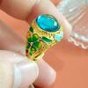 Nuevo Vietnam Oro Arena Mariposa Antigua Amor Flor Elegante Retro Anillo de Dedo de Palacio para Mujer Dorado Elegante Color Esmalte de Alta Gama