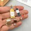 1 lindo dibujos animados simulación copa de vino tinto botella de vino accesorios accesorios diy personalidad colgante creativo colgante colgante