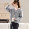 Suéter popular de hilo grueso cepillado y hermoso para mujer, temporada otoño e invierno 2026, tejido grueso holgado estilo perezoso