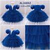 Novo Vestido Infantil Transfronteiriço Lantejoula Manga Bufante Vestido Princesa Malha Manga Bufante Vestido de Anfitriã para Festa de Aniversário