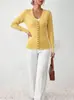 Nuevo cárdigan de punto de cuello en V de un solo botón para otoño e invierno para mujer, de manga larga, corte ajustado, estilo europeo y americano, chaqueta suéter exterior