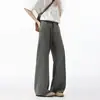 Pantalones Vaqueros Occidentales Casuales de Verano Modernos Versátiles Geniales Elegantes Estilo Hong Kong High Street Moda Sencilla Adelgazantes Alargadores de Pierna Micro-Campana para Hombre