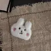 Grampo de Cabelo Fofo de Urso e Coelho de Desenho Animado Pelúcia Franja Clipe Lateral Acessório de Cabelo Coração Feminino Outono e Inverno Grampo de Cabelo