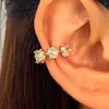 Cuff de Oreja Exquisito de Circonita de Lujo Ligero Europeo y Americano para Mujer Diseño de Nicho Joyería de Clip para Oreja Geométrica Versátil Simple de Gama Alta Venta al por Mayor