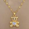 [Acero de Titanio] Set de Collar y Aretes de Oso Micro-Incrustado Lujoso Ligero Micro-Incrustado Personalizado Temperamento Set de Collar y Aretes de Banquete