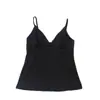 Camisola de Verano Simple Chica Atractiva Primavera/Verano Cuello en V Ajustada Color Sólido Espalda Descubierta Uso Diario Camiseta sin Mangas de Comercio Exterior Venta al por Mayor