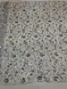 Nuevo Tejido de Malla Transparente con Agujeros en el Borde de 6 mm, Patrón de Azulejo, Flor de Pluma de Hoja de Rama Larga de Doble Cara, Vestido de Moda, Bordado de Lentejuelas a la Moda