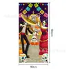 2024 Transfronterizo Nuevo Día de Muertos Cortina de Puerta Festival de Fantasmas Mexicanos Día de Muertos Calavera Bailarina Banderines Flores