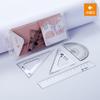 Xiaoyuer Spot 15cm Conjunto Régua Régua Régua Triangular Transferidor Aprendizagem Estudantil Desenho Criativo Conjunto de Papelaria