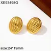 Pendientes de Acero de Titanio Chapados en Oro de 18K, Patrón Retorcido Ovalado, Sensación de Lujo Ligero y Gama Alta, Venta al por Mayor Europea y Americana Transfronteriza