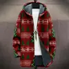Transfronterizo Nuevo Modelo Temu Independiente 3D Digital Navideño para Hombre Holgado con Cremallera y Capucha Cardigan Chaqueta de Algodón DIY a partir de Imágenes