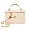 Bolsa texturizada estilo Chanel para mulheres, nova corrente com padrão de losango francês 2026, bolsa de mão de alta qualidade, bolsa de ombro, bolsa quadrada pequena