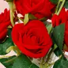Terciopelo Rojo Rosa Lujo Accesible Serie de Flores Artificiales Sencillas Adornos para Sala de Estar Modernos Decoraciones para Bodas al Aire Libre
