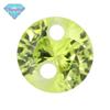 Huagang gema duplo furo redondo maçã verde zircão pedra nua com cor do furo sintético zircônia cúbica nua Diamante