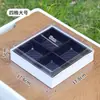 Caja de Empaque para Sushi Fruta de Corte Cuadrado Único/Cuatro Piezas Bolsa para Llevar Picnic Postre Fruta Caja de Empaque para Pastel de Cuatro Piezas