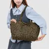 Bolsa de Lona Grande de Lona con Estampado de Leopardo Retro para Mujer 2026 Estilo Coreano Ins Bolsa Tote de Compras Bolso Cruzado de Hombro Informal