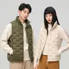 Chaleco de Plumas para Hombre Otoño e Invierno Nueva Chaqueta Ligera con Cuello Alto Chaleco Casual de Moda para Mujer Chaleco Cálido para Hombre