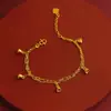 Collar de Oro de Arena Vietnamita con Lazo, Duradero, Pulsera Versátil de Lujo Ligero para Mujer, Joyería de Oro de Imitación, Pulsera Grande de Flor