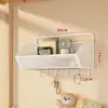 Estante de almacenamiento de pared, esenciales para dormitorio, cesta colgante sin taladro para mesita de noche de dormitorio, solución de almacenamiento de pared para literas superiores de estudiantes