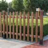 Valla de Madera Maciza Patio Jardín Villa Barandilla de Pared Plana Huerta al Aire Libre Red de Aislamiento Anti-Corrosión Carbonizada Puerta