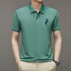 Polo de manga corta para hombre, estilo papá de mediana edad, de verano, de alta gama, informal, de negocios, con bordado, camiseta de manga corta