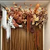 Cor de café de outono estilo retrô materiais florais materiais florais de casamento móveis macios atmosfera de outono adereços de casamento decorações flores artificiais