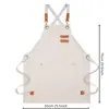 Delantal grueso nuevo modelo hecho a medida en stock para cocina casera, lona de 16 oz resistente a la suciedad con logotipo impreso, comercio exterior transfronterizo al por mayor