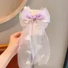 Pasador de Pelo con Lazo Grande de Cinta para Niñas, Dulce Malla para el Cabello de Niña, Adorno para el Pelo Lindo de Princesa, como Hada, con Velos
