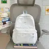 Mochila rosa clara para meninas, estilo japonês, nova mochila da moda de alta estética estilo universitário céu estrelado, bolsa leve de ombro duplo para ensino fundamental e médio