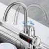 Torneira Elétrica de Água Quente em Aço Inoxidável para Comércio Exterior, para Banheiro e Cozinha, Dupla Utilização para Água Quente e Fria, Display Digital, Torneira de Aquecimento Rápido de Três Segundos