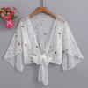 Chal corto de verano con falda y falda deslizante, cárdigan exterior, chal pequeño, nudo para mujer, chal pequeño de estilo occidental que combina con todo.