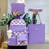 Mochila Escolar Femenina Primaria Estudiantes de Secundaria Grado 3 a Grado 5 y Grado 6 Gran Capacidad Estilo Coreano Pequeña Fresca Secundaria Mochila Combinable