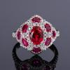 Joyería Huayoumei Anillo de Simulación Nuevo Transfronterizo Europeo y Americano Temperamento Diamante Tesoro de Color Circonita Anillo Joyería para Mujer Venta al por Mayor