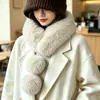 Novo estilo de inverno cachecol felpudo aconchegante e relaxado para mulheres, aquecedor de pescoço de pele sintética quente, versão coreana cachecol de pescoço de pelúcia versátil