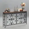 Estilo Europeo Vestíbulo Sala de Estar Mesa de Entrada Estilo Americano Mesa Consola Gabinete Lateral de Pared Cubierta Decorativa para Radiador de Hierro Forjado